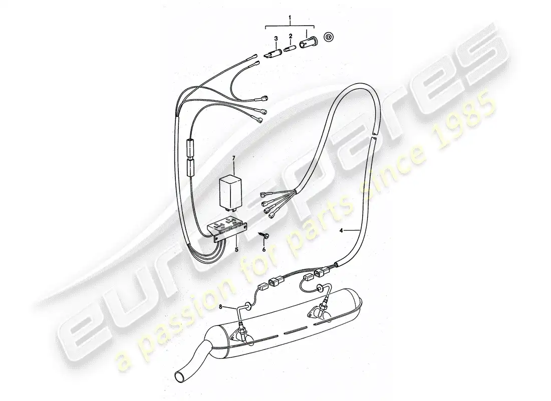 porsche 1976 (911 turbo) gases de escape - control de temperatura diagrama de piezas