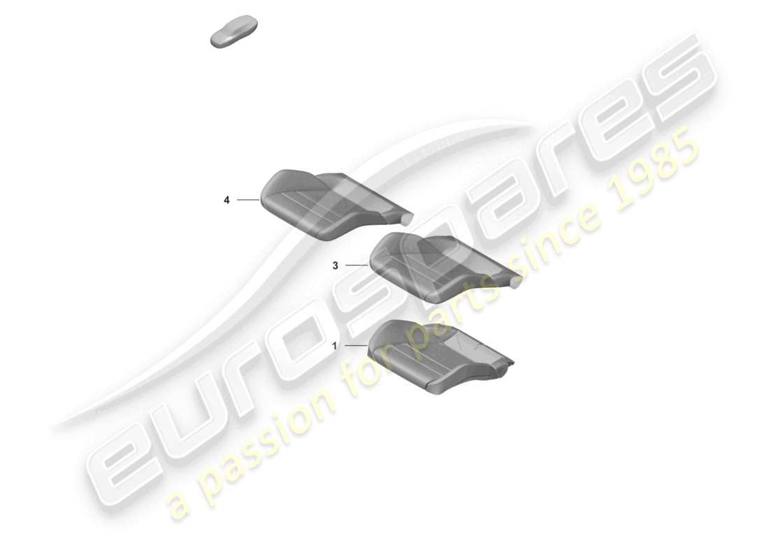 porsche 2023 (992-1) parte de espuma funda de asiento asiento deportivo diagrama de piezas