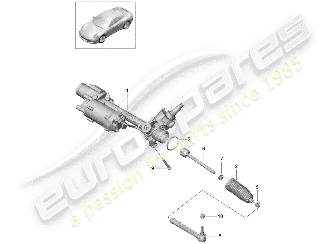 porsche 2019 (991-2) aparato de gobierno diagrama de piezas