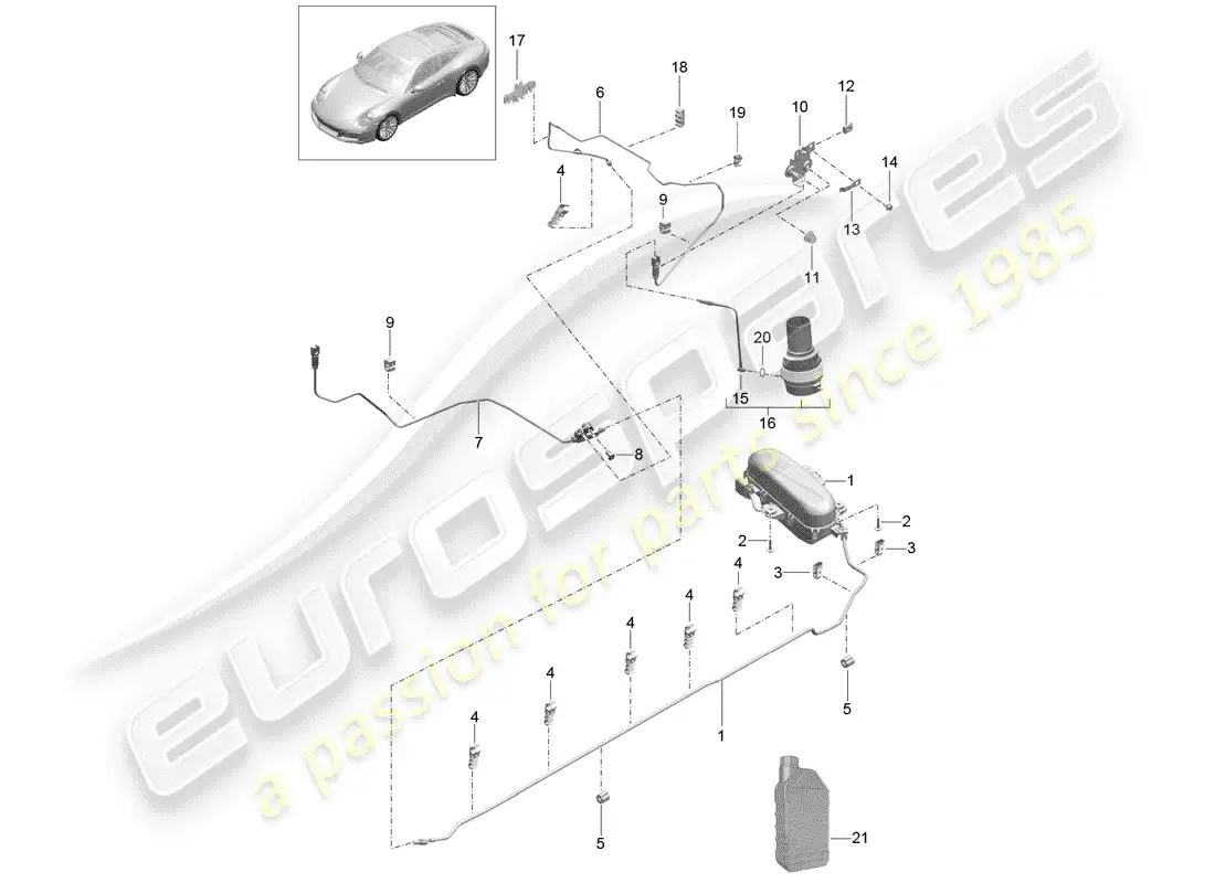 porsche 2017 (991-2) sistema autonivelante diagrama de piezas