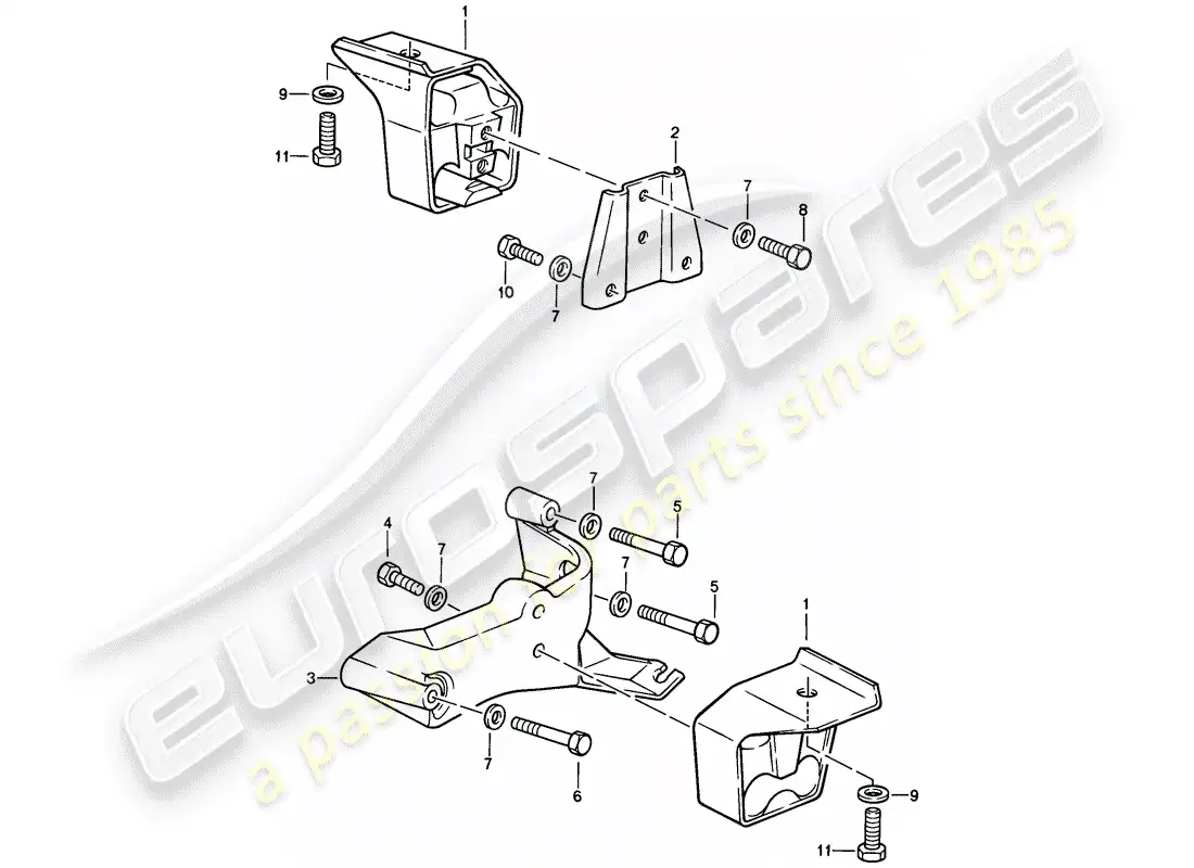 porsche 1984 (944) suspensión de la transmisión - transmisión automática diagrama de piezas