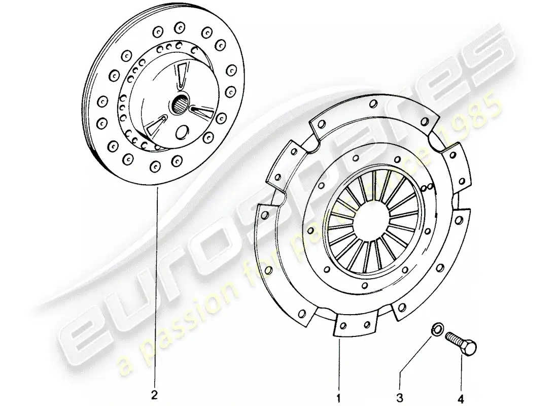porsche 1976 (914) embrague diagrama de piezas
