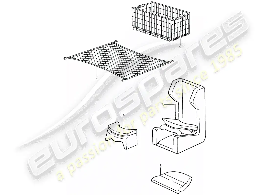 porsche 1987 (944) accesorios diagrama de piezas