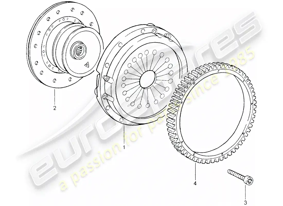 porsche 1991 (964) embrague - d - mj 1989>> - mj 1989 diagrama de piezas