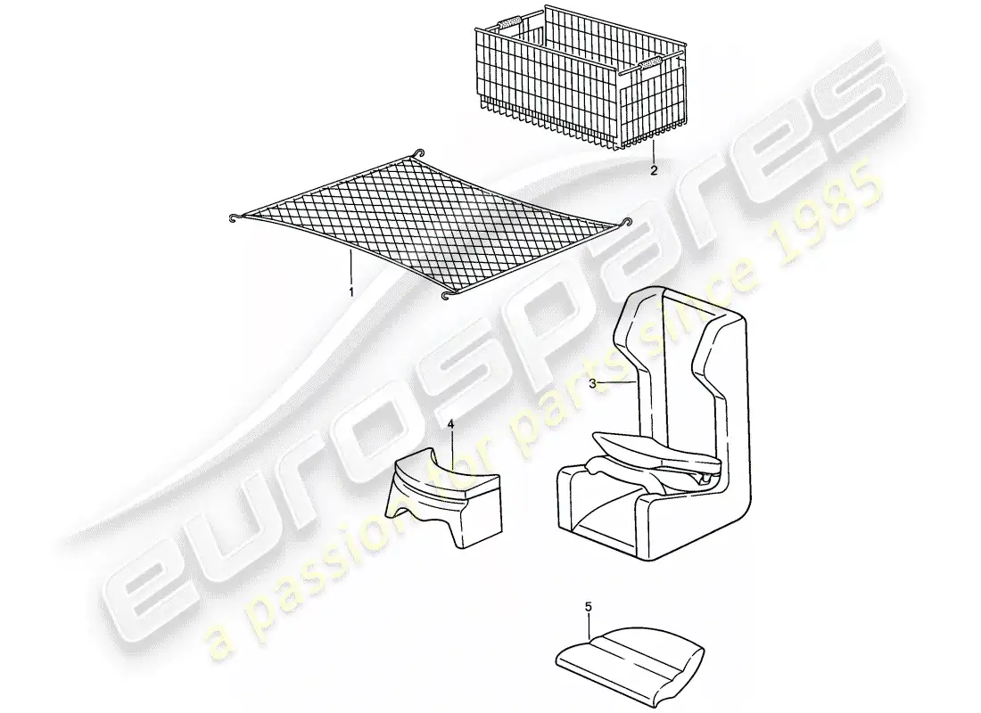 porsche 1986 (924s) accesorios diagrama de piezas