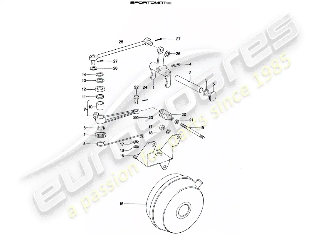 porsche 1971 (914) liberación del embrague diagrama de piezas