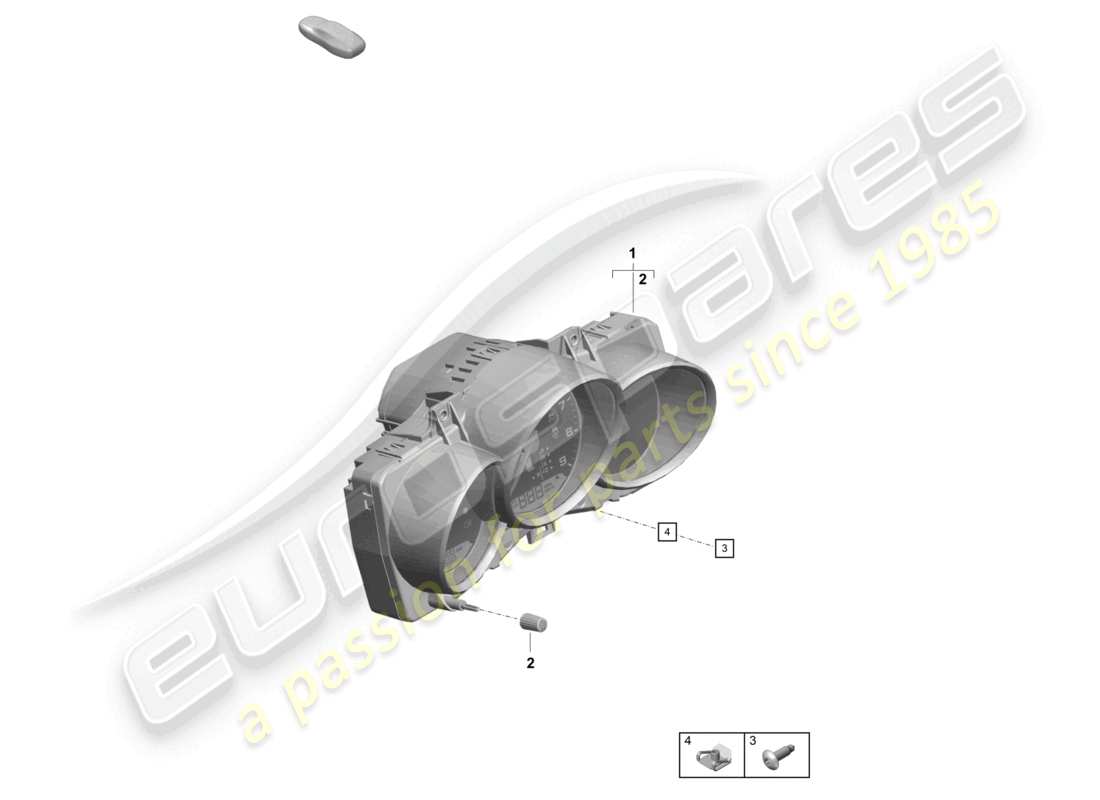 porsche 2021 (718 cayman gt4) diagrama de piezas del instrumento combi