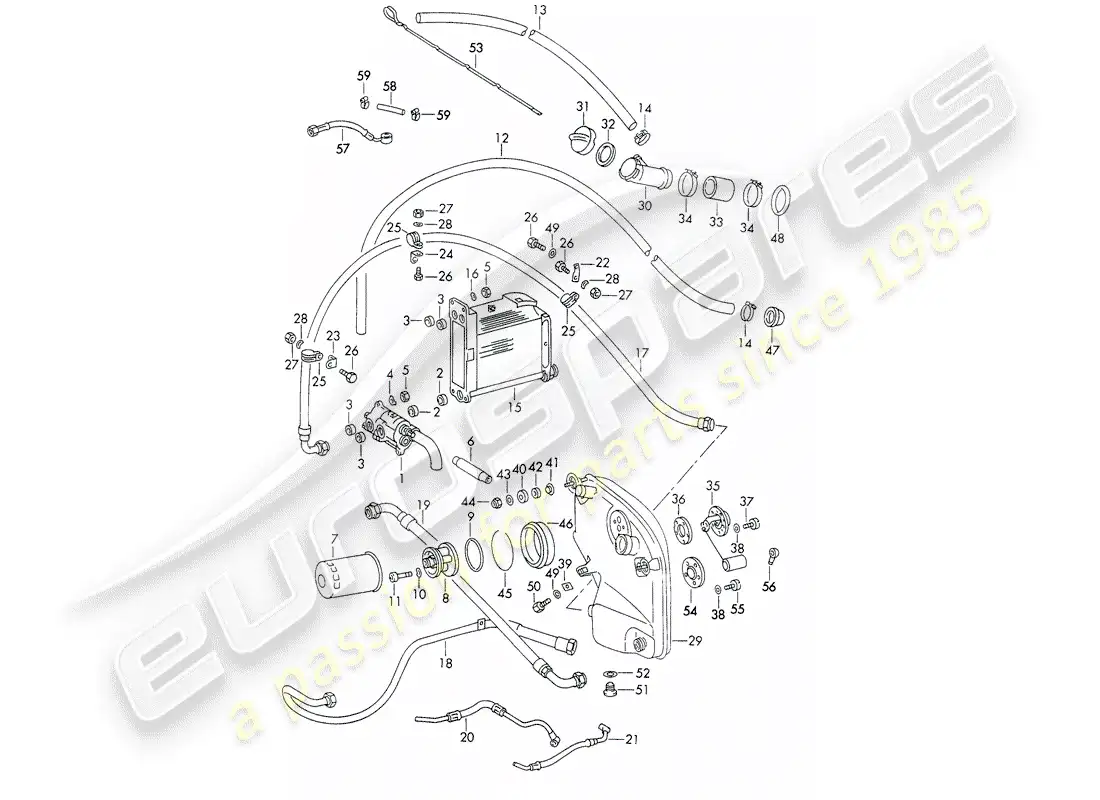 porsche 1970 (911) lubricación del motor - d >> - mj 1971 diagrama de piezas