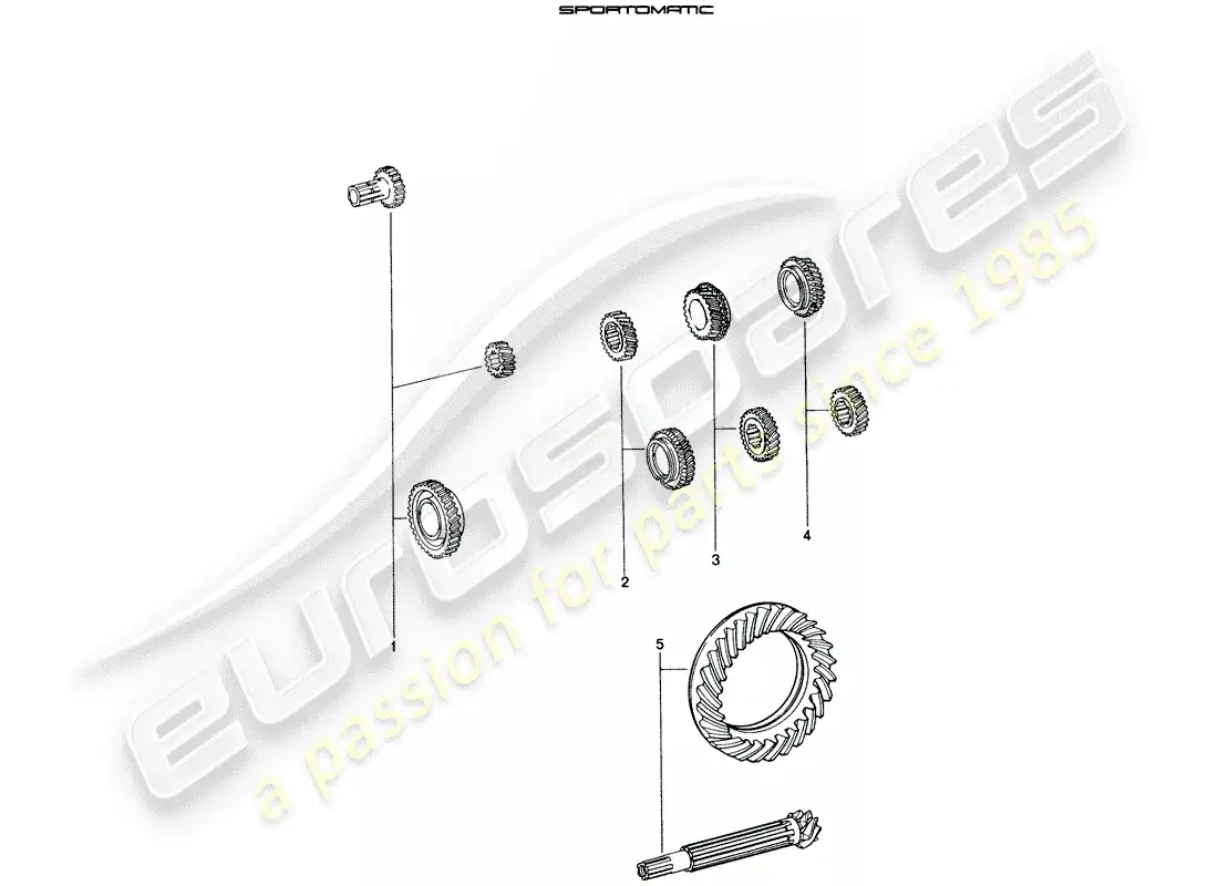 porsche 1971 (914) juegos de ruedas dentadas diagrama de piezas