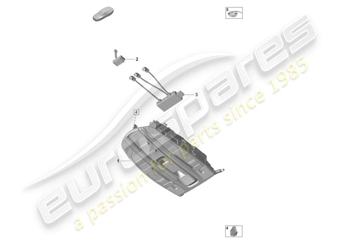 porsche 2022 (panamera 971-2) diagrama de piezas del techo de la consola