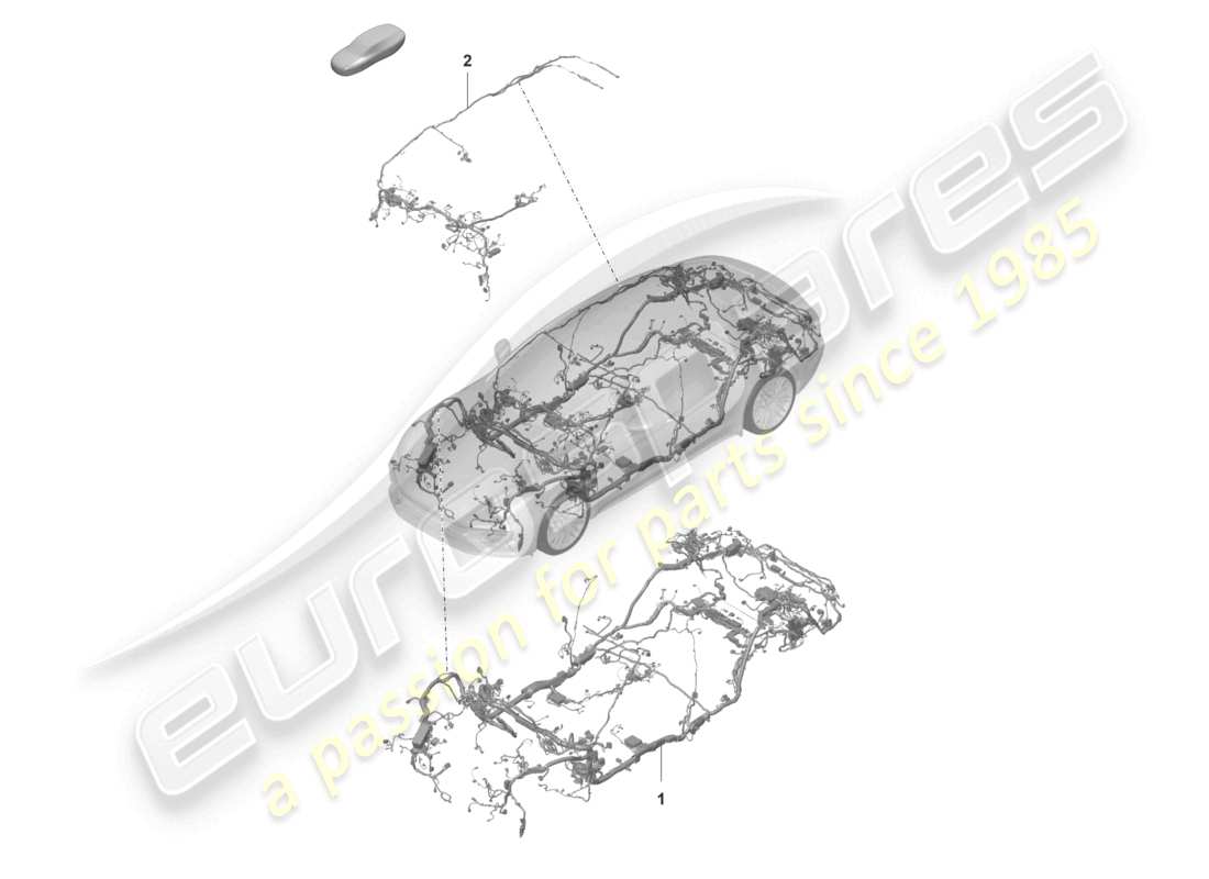 porsche 2022 (panamera 971-2) diagrama de piezas del conjunto de cables del habitáculo y del tablero de instrumentos