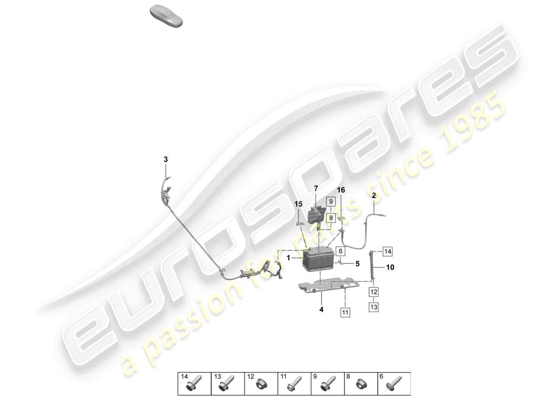 porsche 2025 (macan-e) diagrama de piezas de la batería