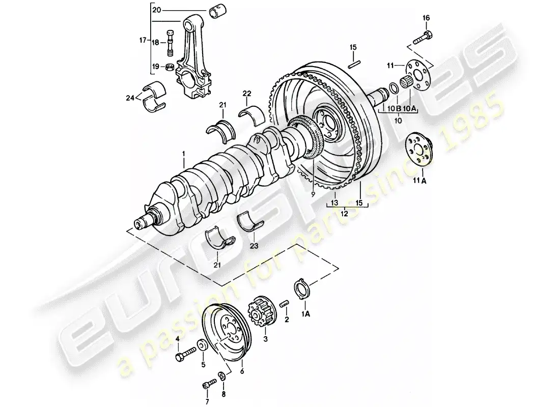 porsche 1984 (924) ciguenal - biela diagrama de piezas
