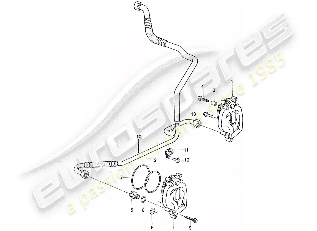 porsche 2004 (996 turbo / gt2) suministro de aceite - línea de retorno diagrama de piezas