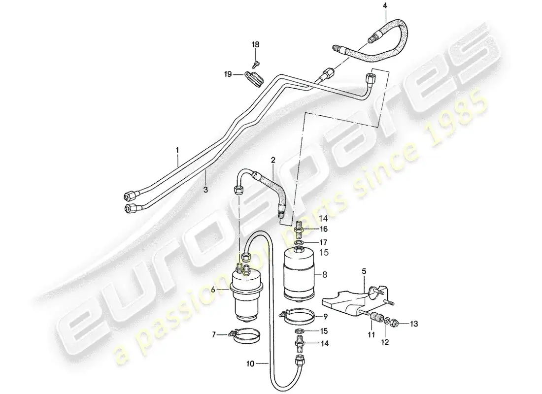 porsche 1981 (911) fuel system diagrama de piezas