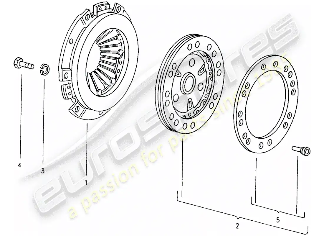 porsche 1970 (914) embrague diagrama de piezas