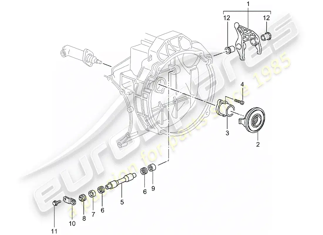 porsche 2005 (996 turbo / gt2) embrague liberación - embrague cilindro esclavo - ver principal y subgrupo: - 7/02/08 diagrama de piezas