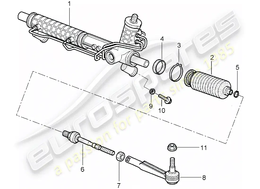 porsche 2005 (987 boxster) dirección asistida diagrama de piezas
