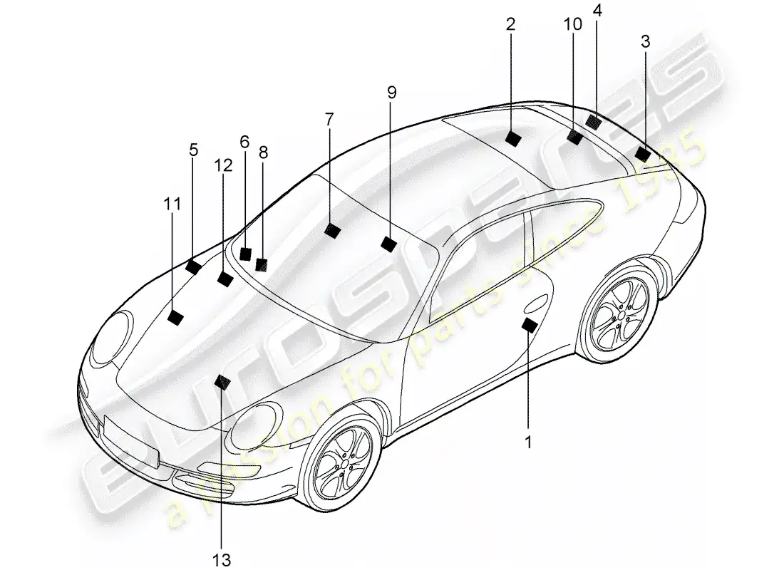 porsche 2009 (997-2) señales/avisos diagrama de piezas