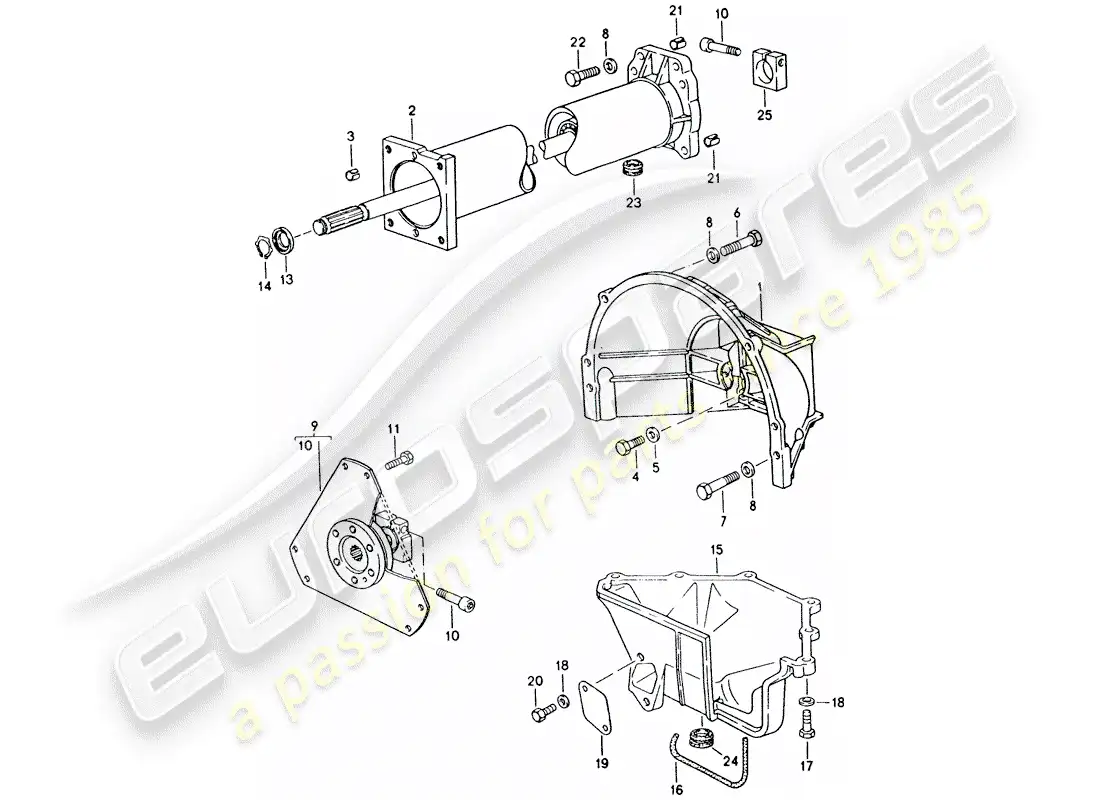 porsche 1994 (928) transmisión automática - tubo central diagrama de piezas