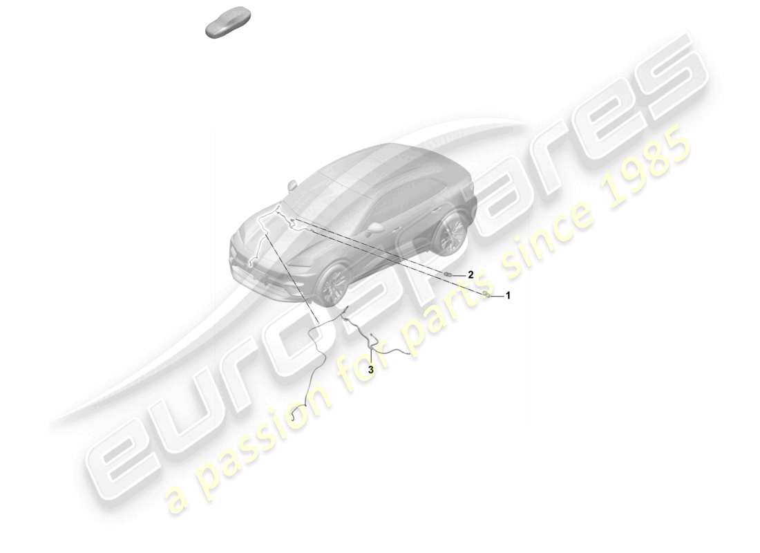 porsche 2025 (macan-e) diagrama de piezas del chorro de agua de la manguera delantera