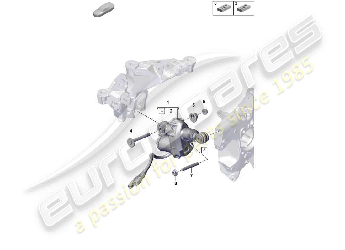 porsche 2025 (992-2 gt3) diagrama de piezas de dirección de la rueda trasera