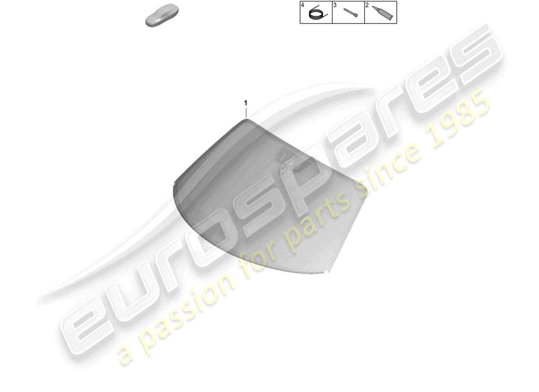 porsche 2024 (992-2) diagrama de piezas del parabrisas