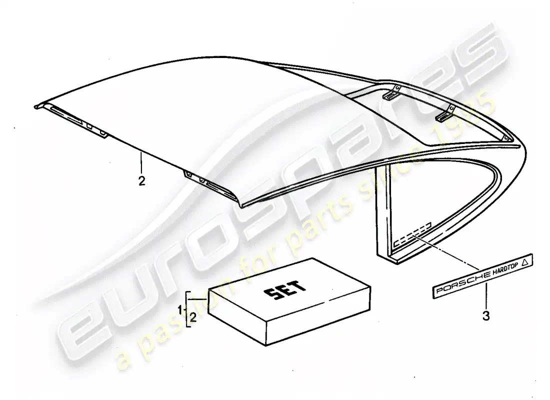 porsche 2012 (tequipment) sistema de transporte de techo diagrama de piezas