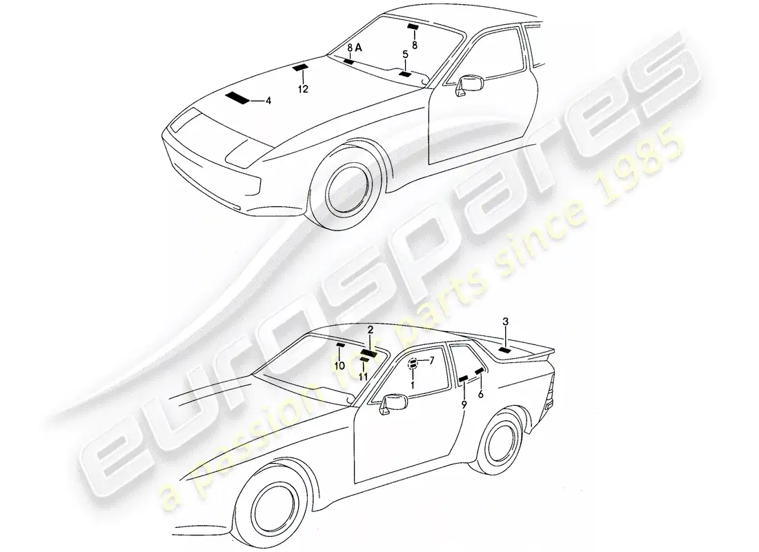 porsche 1991 (944) señales/avisos diagrama de piezas