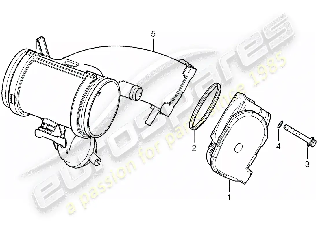 porsche 2008 (987 boxster) cuerpo del acelerador diagrama de piezas