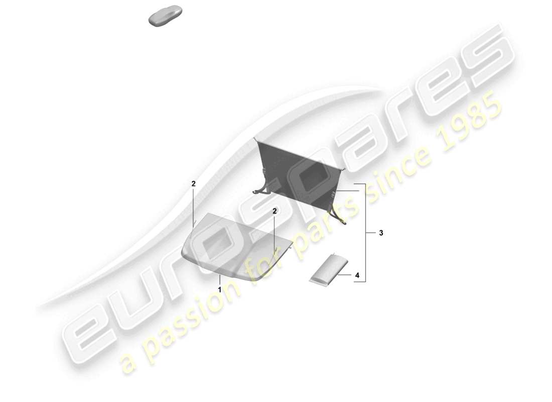 porsche 2025 (macan-e) diagrama de piezas de la cubierta del compartimento de equipaje.