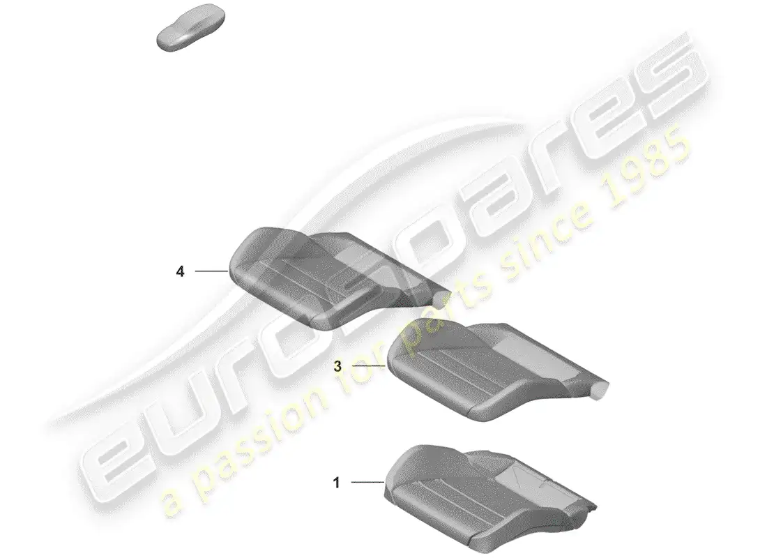 porsche 2019 (992-1) parte de espuma diagrama de piezas