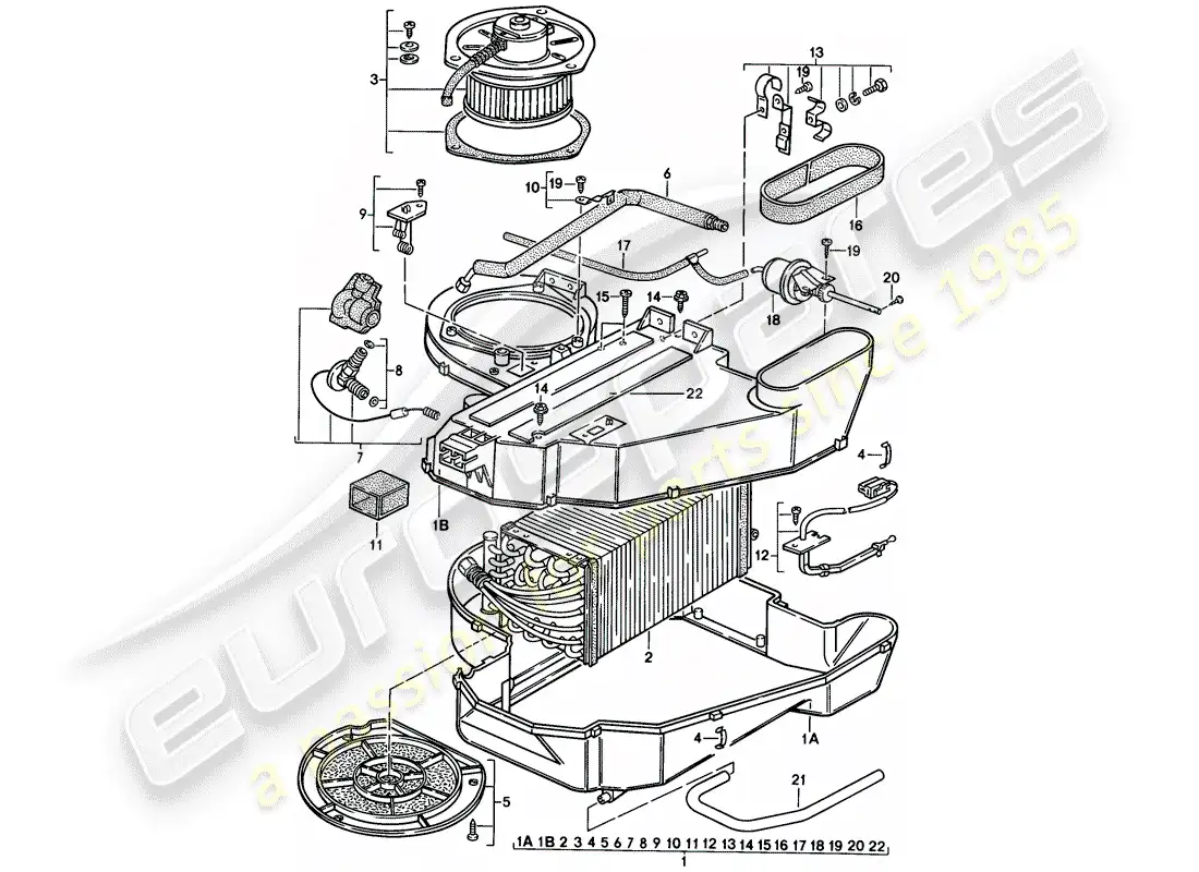 porsche 1983 (944) aire acondicionado diagrama de piezas