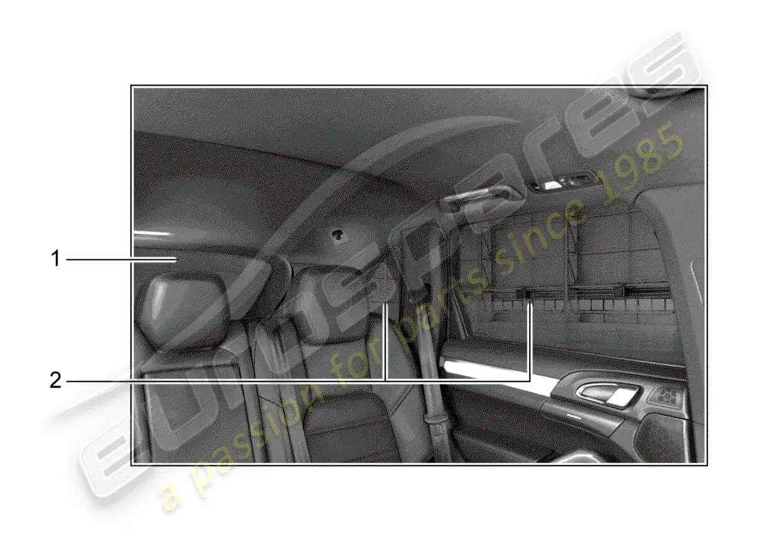 porsche 2019 (tequipment cayenne) parrilla diagrama de piezas