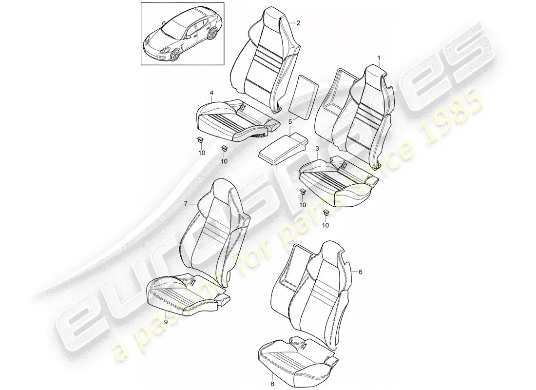 porsche 2014 (panamera 970) cubrir diagrama de piezas