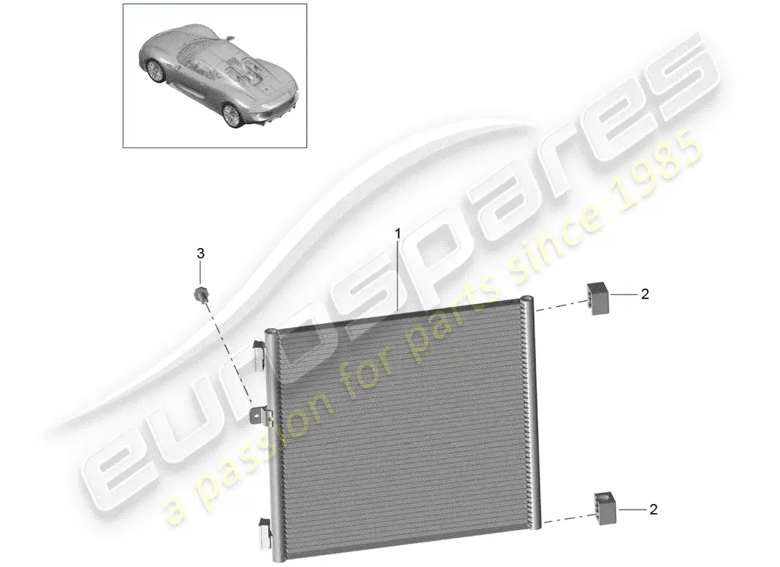 porsche 2015 (918 spyder) condensador diagrama de piezas