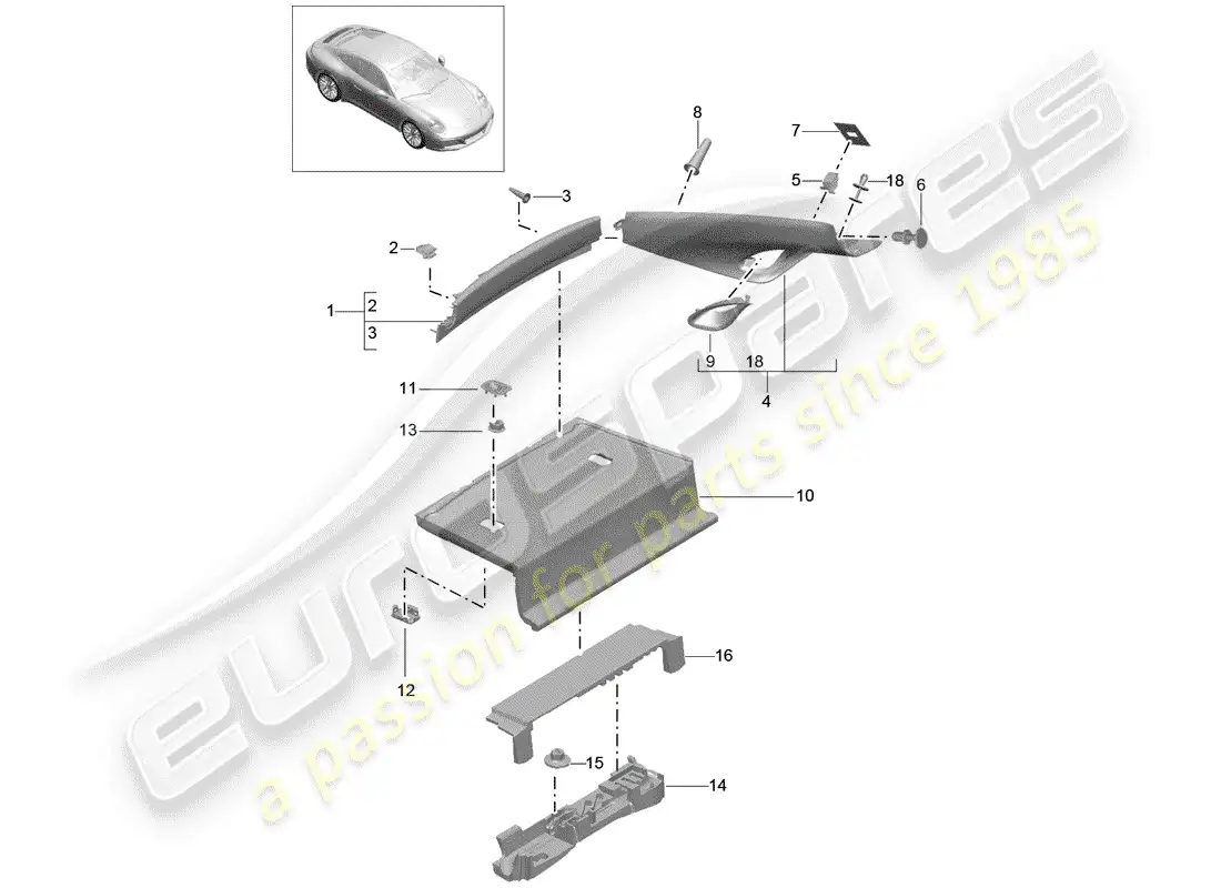 porsche 2019 (991-2) adornos diagrama de piezas