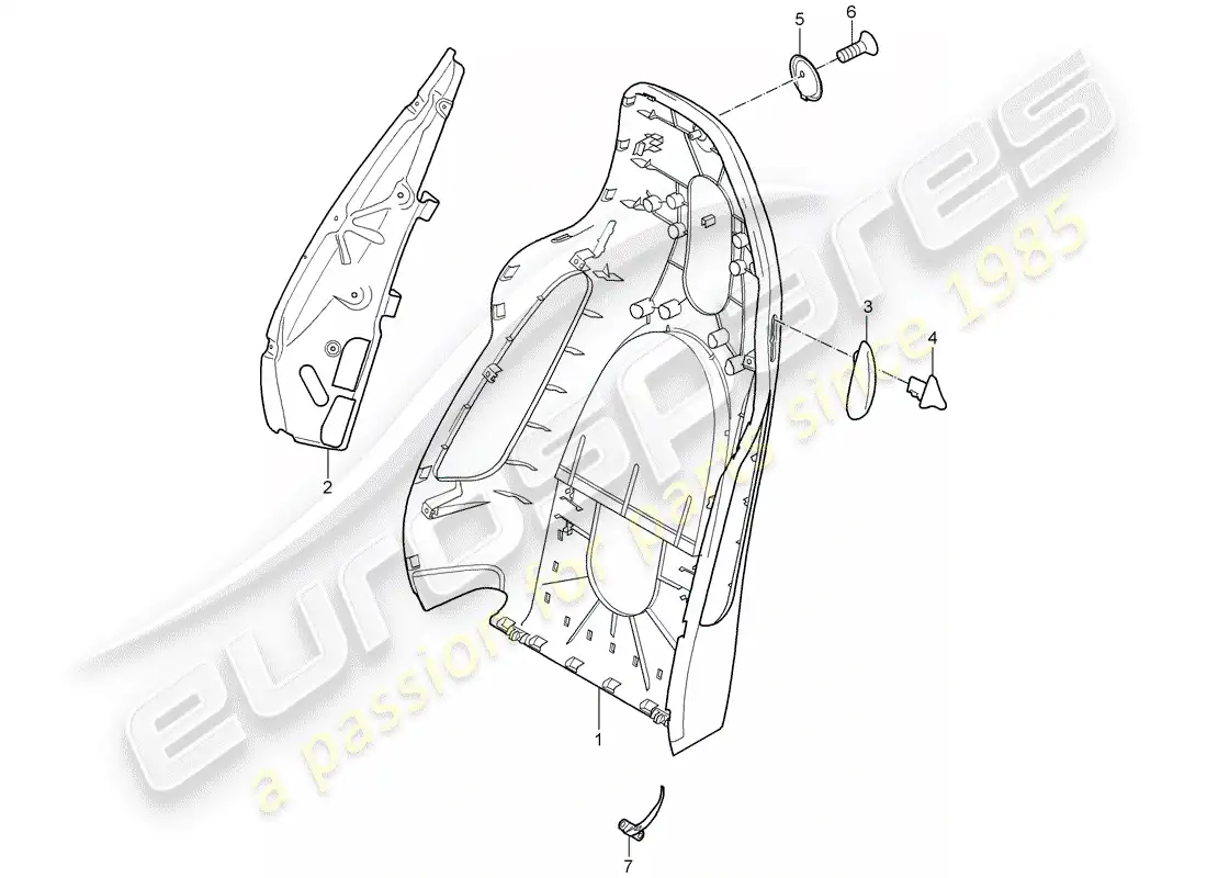 porsche 2011 (997-2 gt3) carcasa del respaldo diagrama de piezas