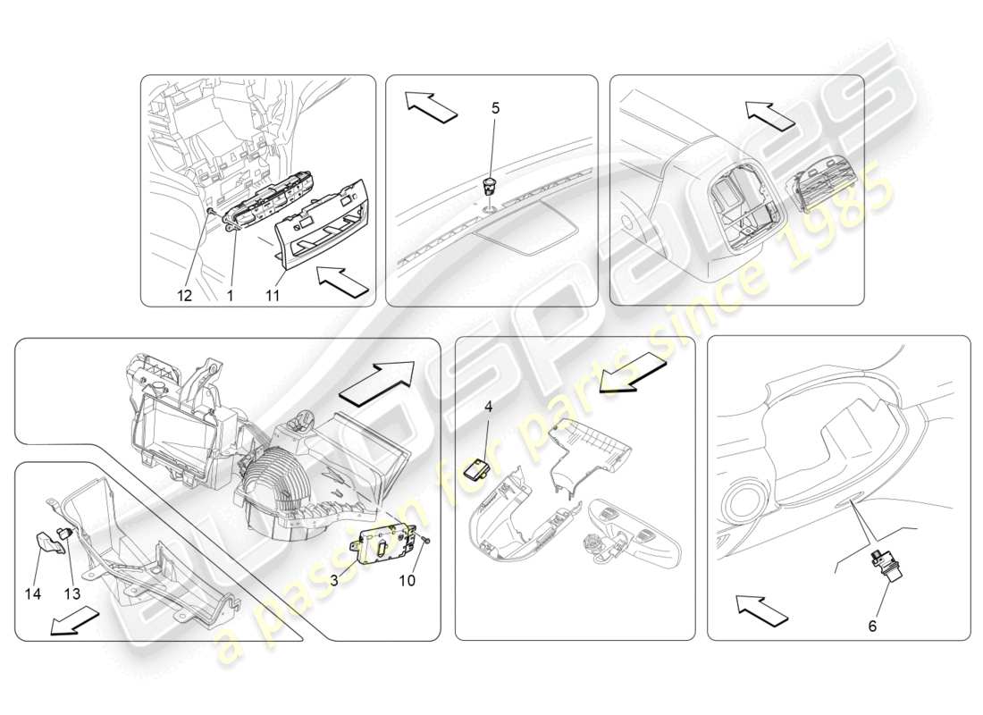 maserati ghibli (2017) unidad de a/c: control electrónico diagrama de piezas