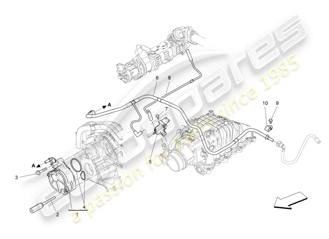maserati qtp 3.0 tds v6 275hp (2015) diagrama de piezas del sistema de aire adicional