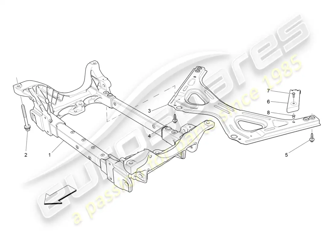 maserati qtp 3.0 tds v6 275hp (2015) diagrama de piezas del chasis delantero