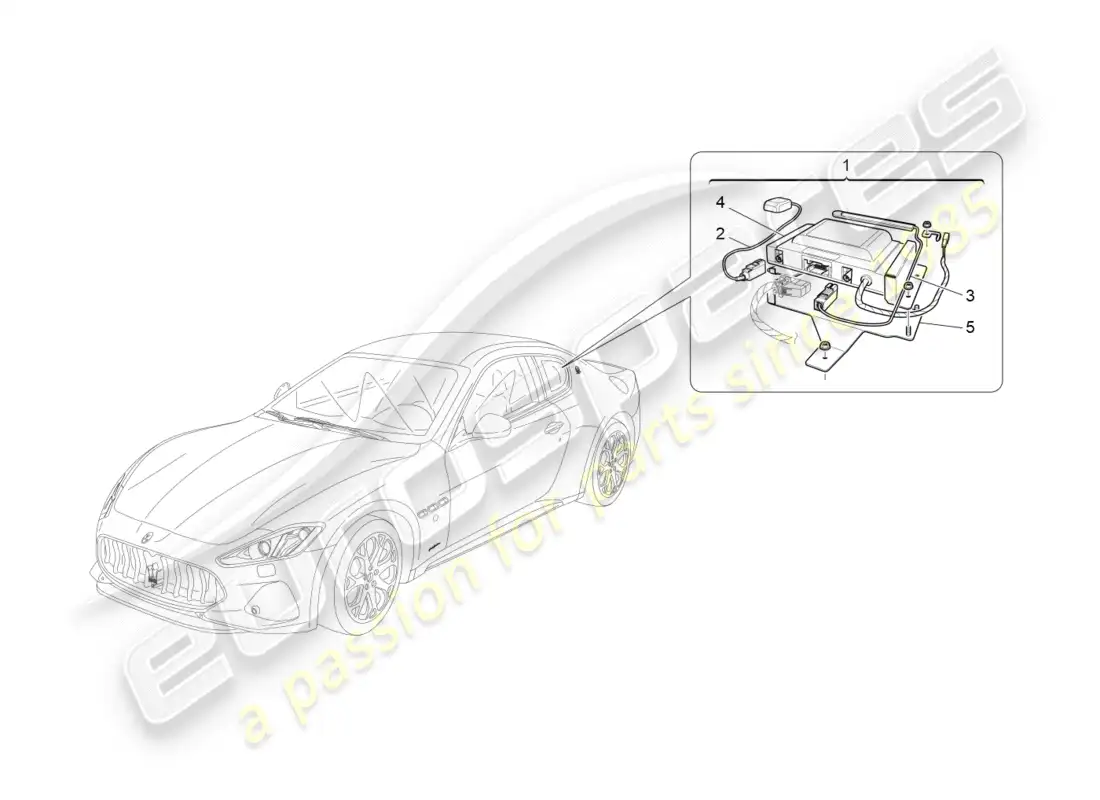 maserati granturismo s (2018) sistema de alarma e inmovilizador diagrama de piezas