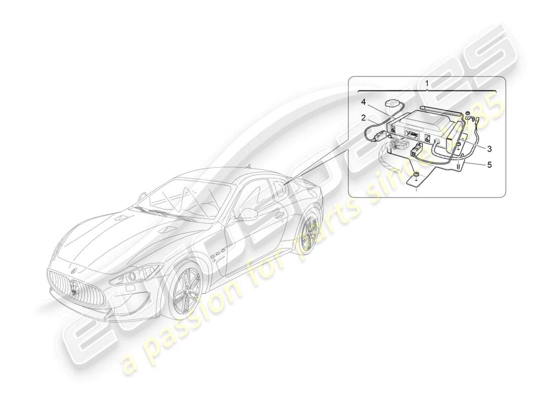 maserati granturismo mc stradale (2012) sistema de alarma e inmovilizador diagrama de piezas