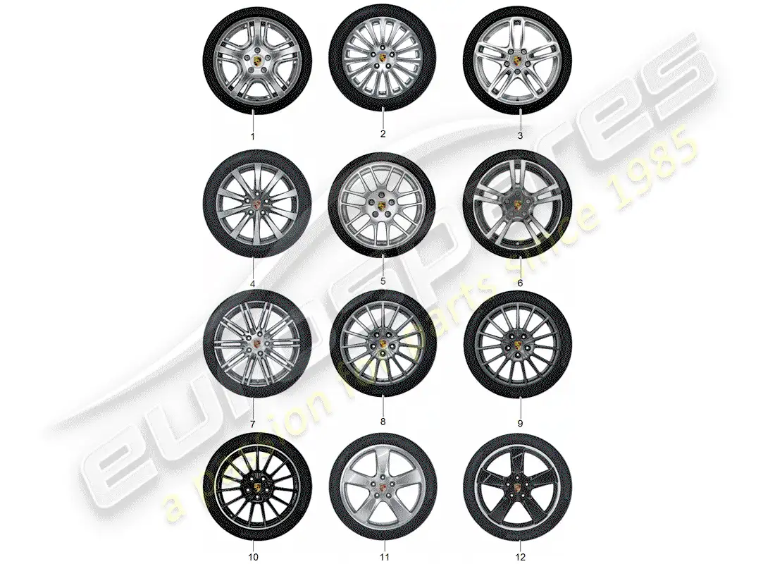 porsche 2015 (tequipment panamera) disco de rueda 'alum.' con diagrama de piezas
