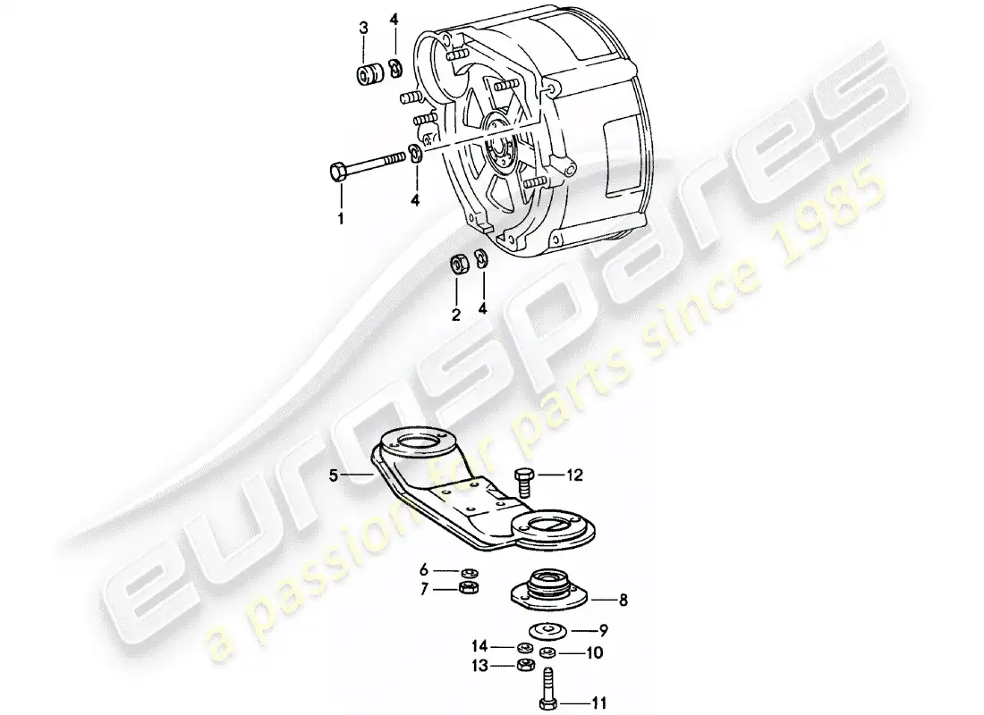 porsche 1982 (911) suspensión de la transmisión - spm diagrama de piezas