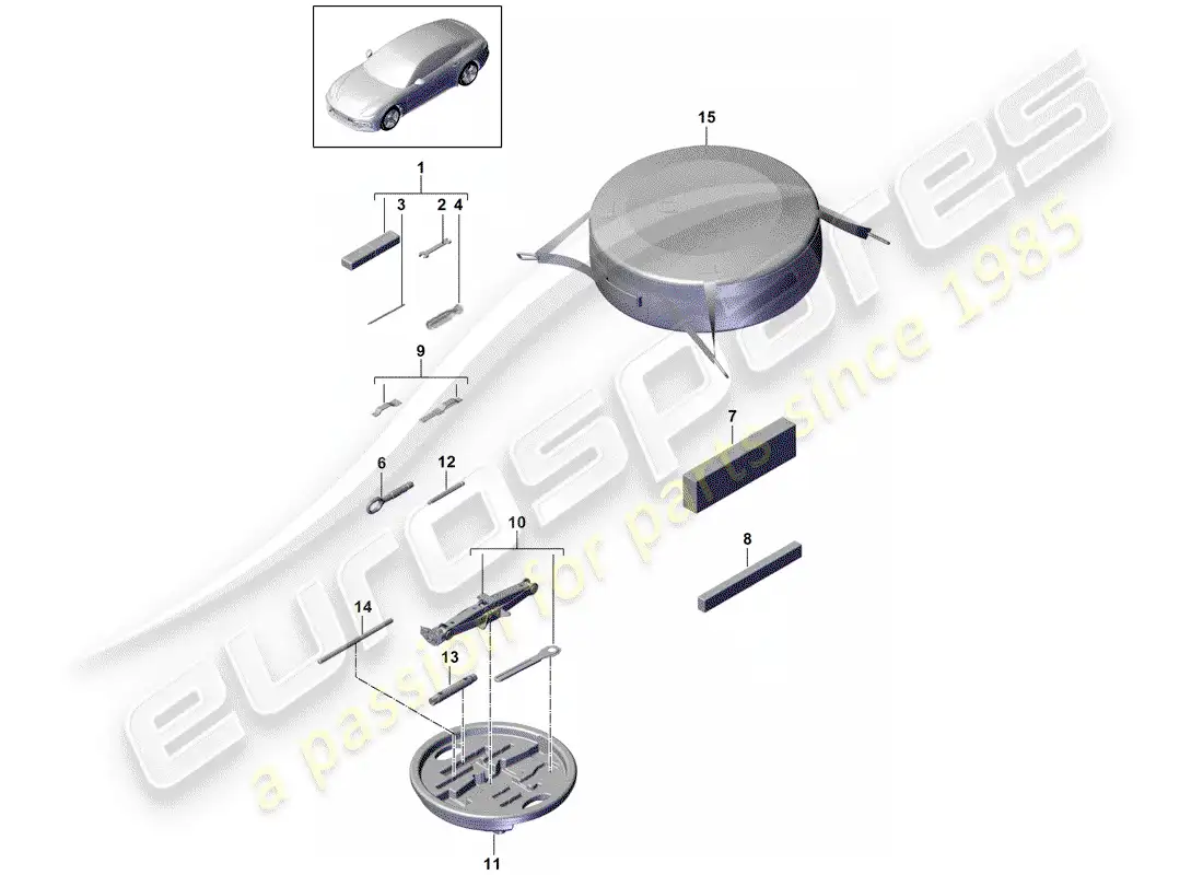 porsche 2018 (panamera 971-1) herramienta diagrama de piezas