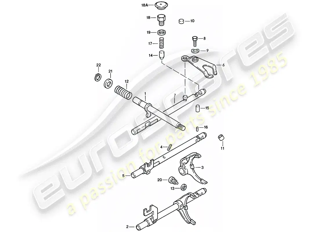 porsche 1977 (924) control de transmisión - 4-speed diagrama de piezas