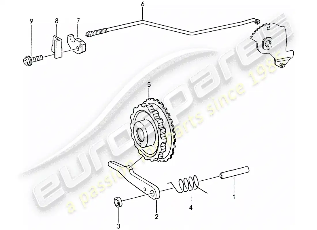 porsche 1994 (993) tiptronic - bloqueo de aparcamiento diagrama de piezas