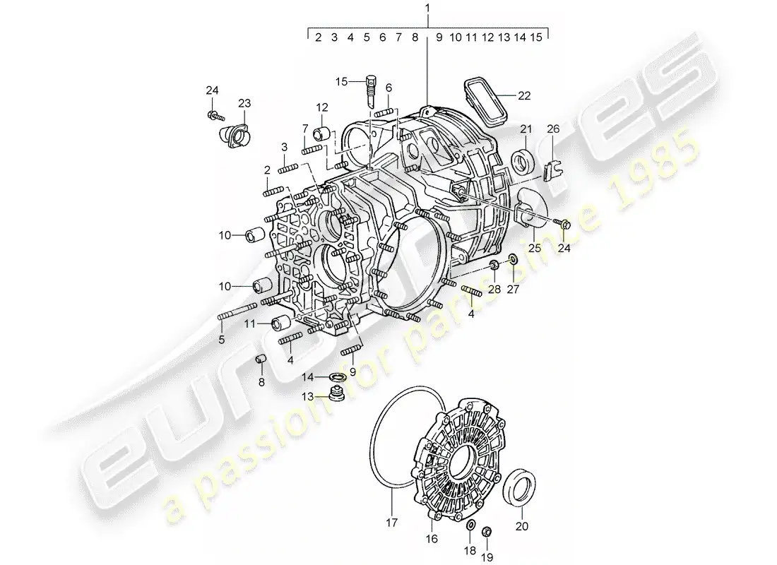 porsche 1998 (993) transmisión de repuesto - lista para instalación - caja de transmisión diagrama de piezas