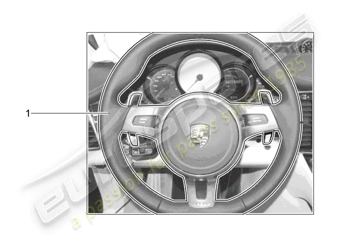 porsche 2012 (tequipment panamera) volante deportivo diagrama de piezas